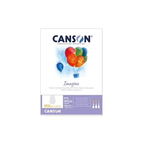Bloco de Desenho Canson Imagine Fino A5 200g - Ideal para artistas e estudantes | bluepixel.pt