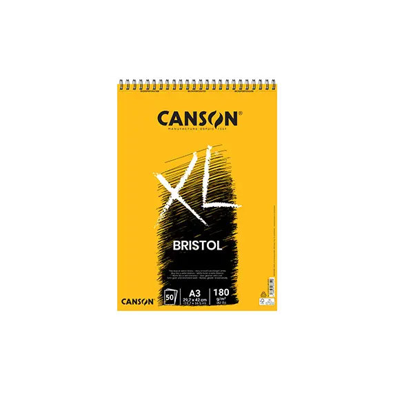 Bloco Espiralado Canson XL Bristol A3 180g - 50 Folhas | Loja BluePixel