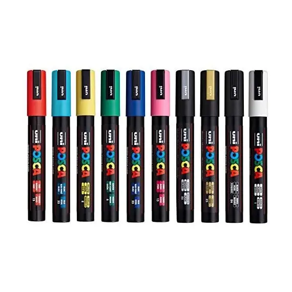 Marcador Uniball Posca PC-5M 1,8mm - Conjunto de 10 Cores | Loja BluePixel