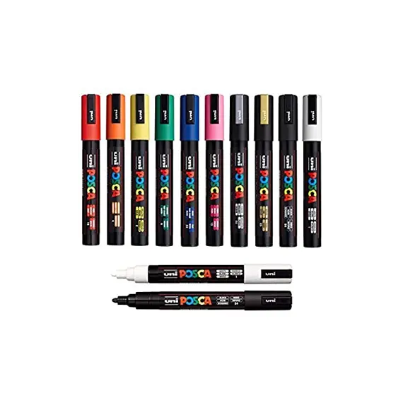 Marcador Uniball Posca PC-1M 0,7mm - Pack de 12 Cores | BluePixel.pt