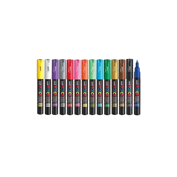 Conjunto de 15 Marcadores Posca PC-1M 0,7mm - Cores Vibrantes | bluepixel.pt