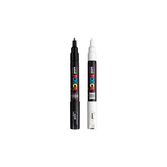 Marcador Uniball Posca PC-1M 0,7mm 2 Cores - Ferramentas de Arte e Escritura | bluepixel.pt