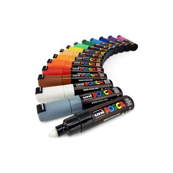 Marcador Uniball Posca PC-7M 4,5mm com 15 Cores | Ferramentas de Arte e Escrita - bluepixel.pt