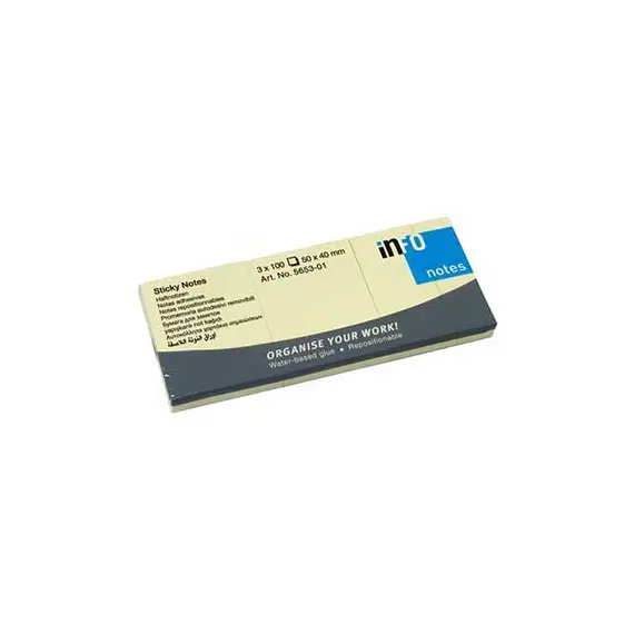 Bloco de Notas Aderentes Amarelo 40x50mm INFONOTES - 3 Unidades | Loja BluePixel