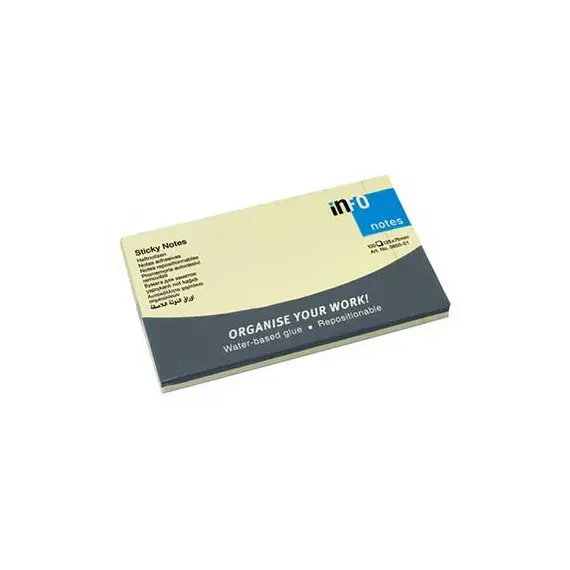 Bloco de Notas Aderentes Amarelo 75x125mm - 100 Folhas | Infonotes