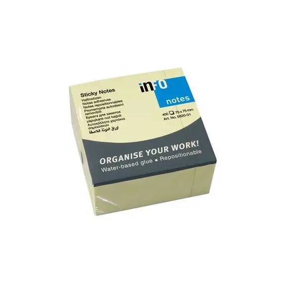 Bloco de Notas Aderentes 75x75mm Amarelo Cubo - Infonotes | Loja BluePixel
