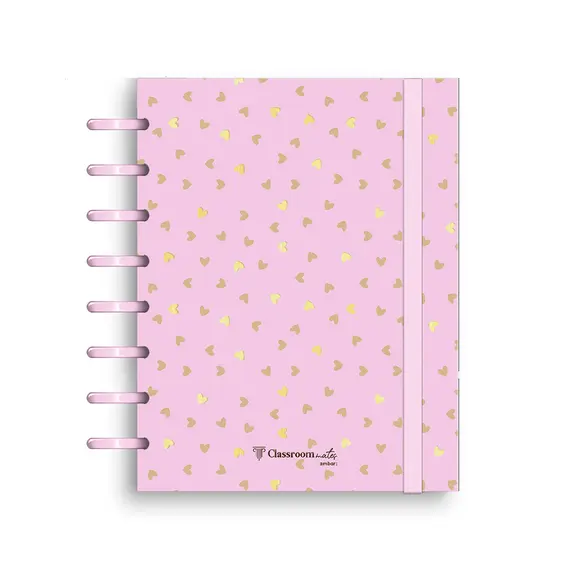 Caderno Inteligente A5 Ambar EcoSmart Lovely Gold - Capa em PP, 100 folhas, design elegante e sustentável