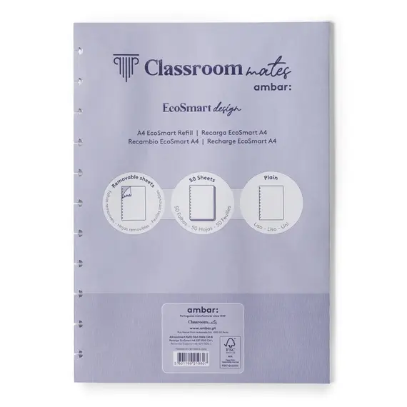 Recarga Caderno Inteligente Ambar EcoSmart A4 Liso 50 Folhas | Loja BluePixel