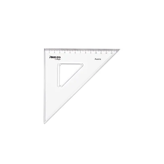 Esquadro Plástico Cristal 45G-20cm Aristo Geocollege AR23420 | Ferramentas de Precisão