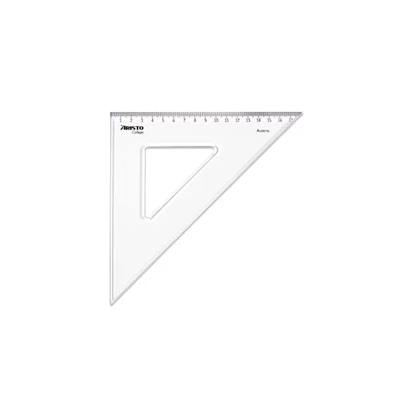 Esquadro Plástico Cristal 45G-25cm Aristo Geocollege AR23425 | Ferramenta de Medição de Qualidade