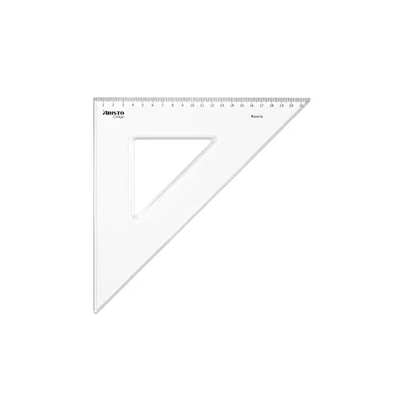 Esquadro Plástico Cristal 45G-30cm Aristo Geocollege AR23430 | Ferramenta de Medição de Qualidade