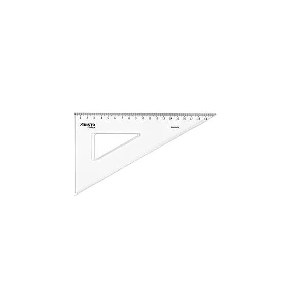 Esquadro Plástico Cristal 20cm Aristo Geocollege AR23620 | Ferramenta de Medição de Qualidade