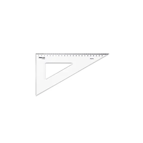 Esquadro Plástico Cristal 60G - 25cm Aristo Geocollege AR23625 | Loja BluePixel