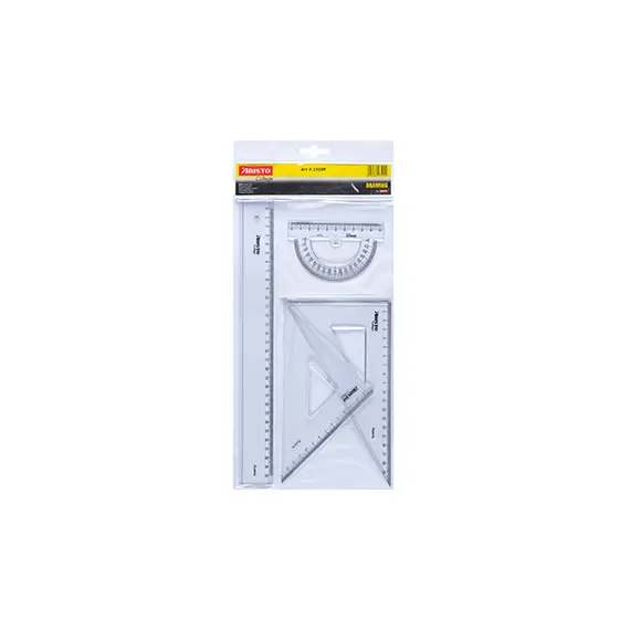 Conjunto de Geometria Geocollege AR23509 - 4 Peças da Aristo para Estudantes e Profissionais