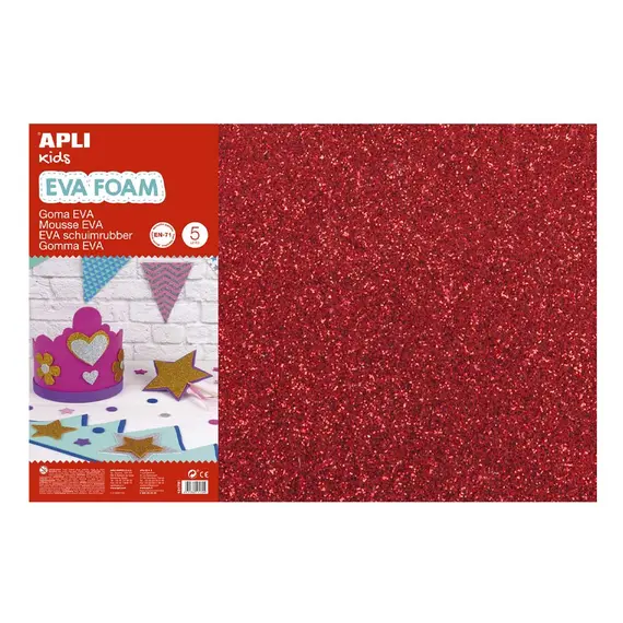 Placa de Cor Musgami Vermelho Purpurinas 40x60cm 2mm | Loja BluePixel