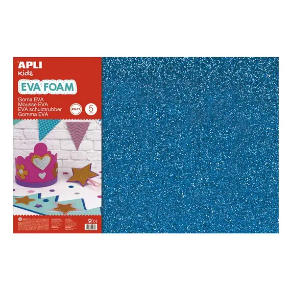 Placa de Cor Musgami Azul Purpurinas 40x60cm 2mm | BluePixel