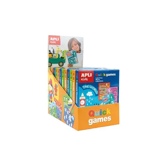 Jogo Apli Kids Quick Games 3 Temas - Diversão Educativa para Crianças em Expositor com 12 unidades