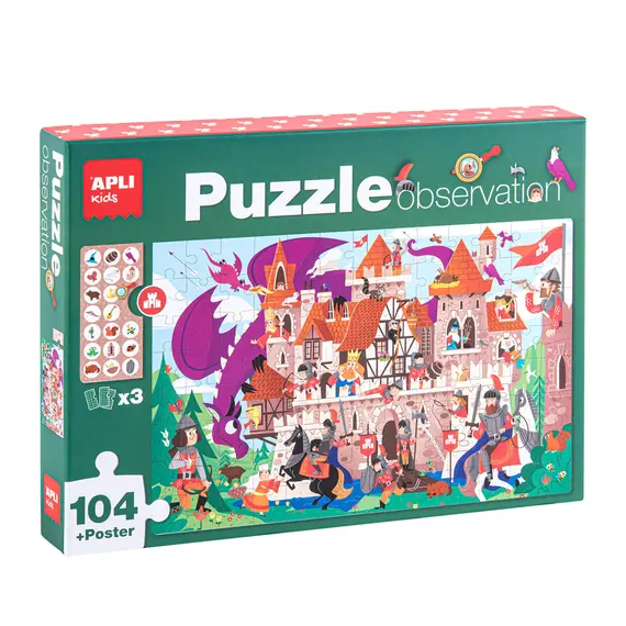 Jogo Educativo Puzzle Apli Observação do Castelo 104 Peças | Loja BluePixel