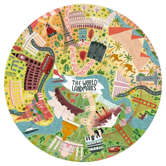 Jogo Educativo Puzzle Circular Apli Monumentos - 48 Peças | Loja BluePixel