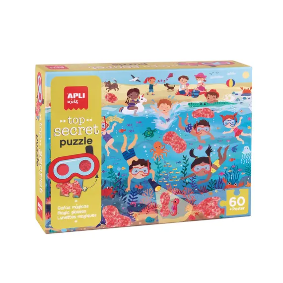 Jogo Educativo Puzzle Apli Praia Secreta 60 Peças | Brinquedos Educativos APLI Portugal