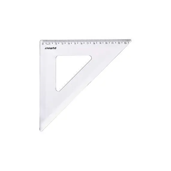 Esquadro Plástico Cristal 45G-21cm SMARTD | Ferramenta de Medição Precisa