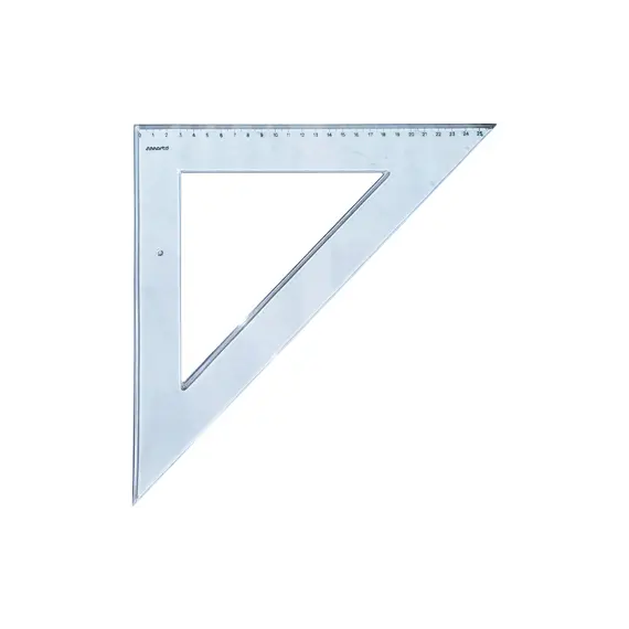 Esquadro Plástico Cristal 45G-27cm SMARTD | Ferramenta de Medição de Alta Precisão