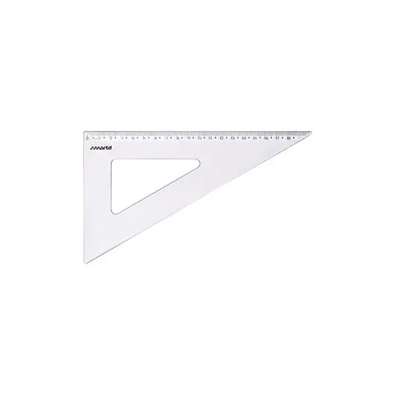 Esquadro Plástico Cristal 20cm SmartDem - Ferramenta de Medição de Alta Precisão