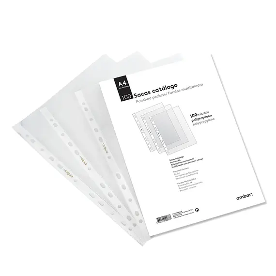 Bolsas Ambar Catálogo A4 100mic 100un - Organização e Proteção de Documentos