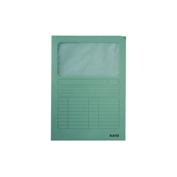 Pastas Protocolo Leitz 3950-00-50 com Janela Verde - Caixa de 100 unidades | Loja BluePixel