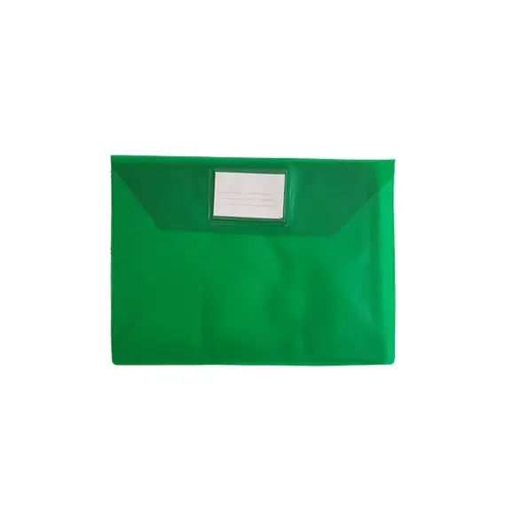 Bolsa Envelope A4 PVC Visor Transparente Verde | Organização e Proteção de Documentos