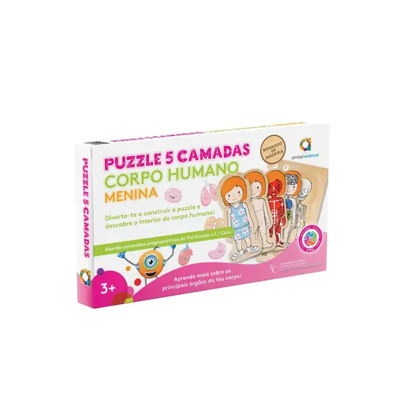 Puzzle Corpo Humano Menina - Brinquedo Educativo AmbarScience | Loja BluePixel