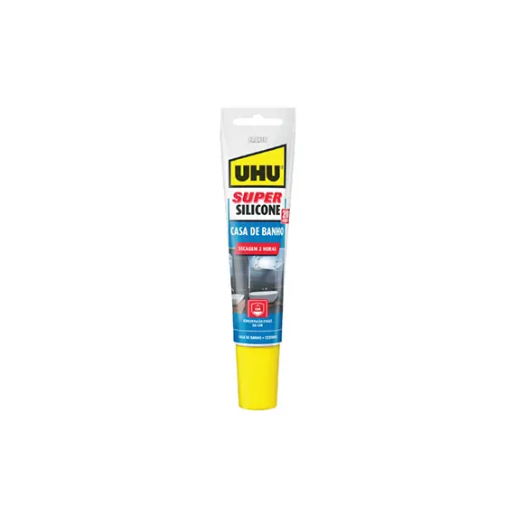 Silicone Super Casa de Banho Branco UHU 150ml - Vedação e Impermeabilização de Alta Qualidade
