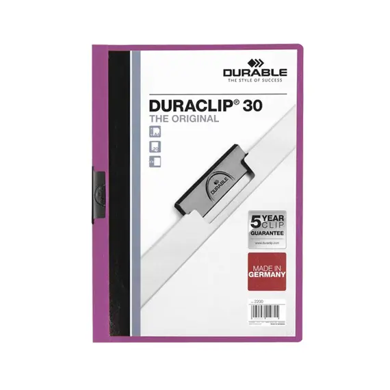 Classificador Clip Lateral Durable 2200 Lilás | Organização de Documentos de Qualidade