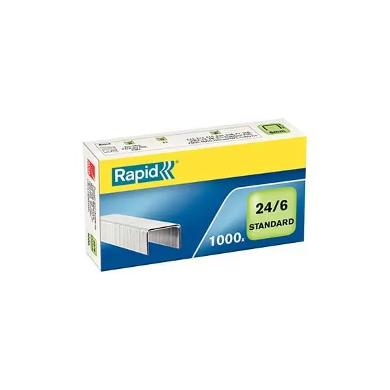 Agrafos 24/6 Rapid Cx1000 unidades - Fixação eficiente para até 20 folhas | bluepixel.pt