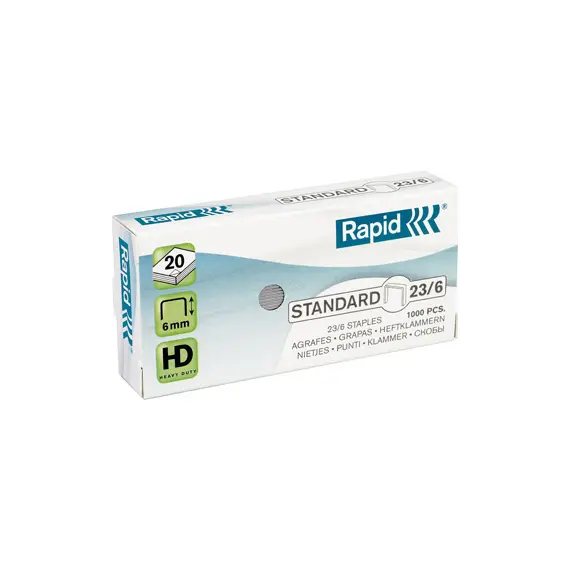 Agrafos Rapid 23/06 (10/40 Folhas) Caixa de 1000 Unidades | Loja Online BluePixel