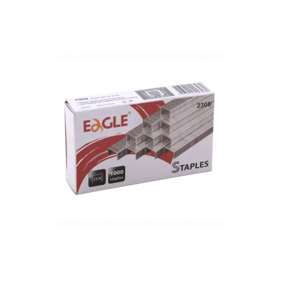 Agrafos Eagle 23/08 - Compatíveis com 10/50 folhas - Caixa com 1000 unidades | bluepixel.pt