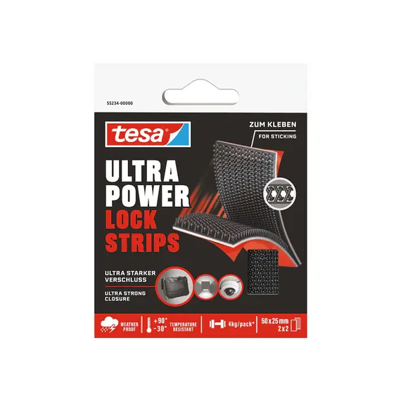 Tiras de Fixação Tesa Ultra Power Lock 50mm x 25mm - Pack de 4 | Loja BluePixel