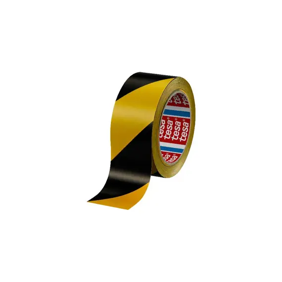 Fita Adesiva PVC Sinalização Amarelo/Preto TESA 50mmx33m | Loja BluePixel