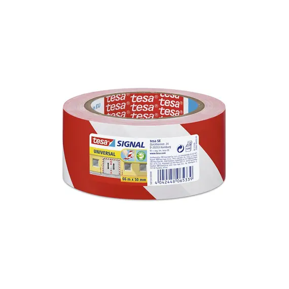 Fita Adesiva PVC Sinalização Vermelho/Branco Tesa 50mmx33m | Loja BluePixel