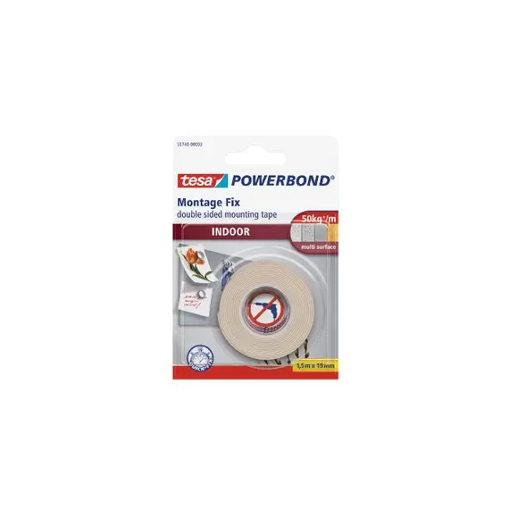 Fita Adesiva Dupla Face Powerbond Interior Tesa 19mmx1,5m | Fixação forte para interiores