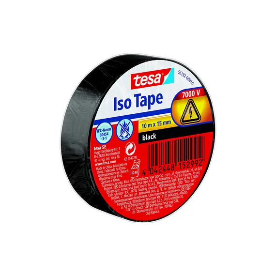 Fita Adesiva Tesa Isolamento Elétrico 15mmx10m Preto | Loja BluePixel
