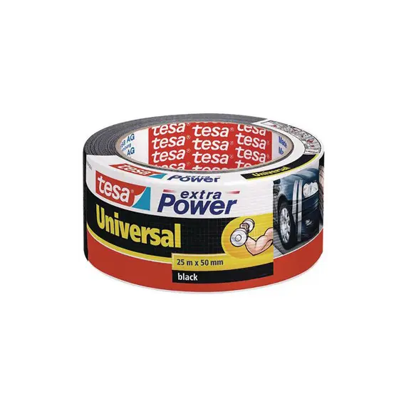 Fita Adesiva Tecido Preto 50mm x 50m TESA - Multiusos e Resistente