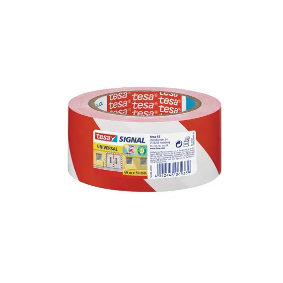 Fita Adesiva PP Sinalização Vermelho/Branco 50mmx66m | TESA | Loja online bluepixel.pt