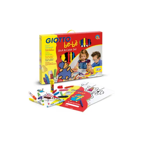 Conjunto Giotto Be-Be Colorir Stick - Giz de Cera Infantil de Cores Vibrantes | bluepixel.pt