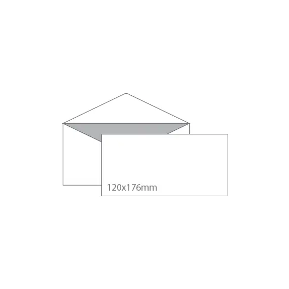 Envelopes B6 Branco 120x176mm com Pala em Bico - Pack de 500 | NEUTRAL