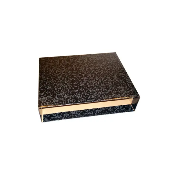 Caixa para Pasta de Arquivo L80 em Cartão Micro Marmorizado Preto 350x290mm | Outras
