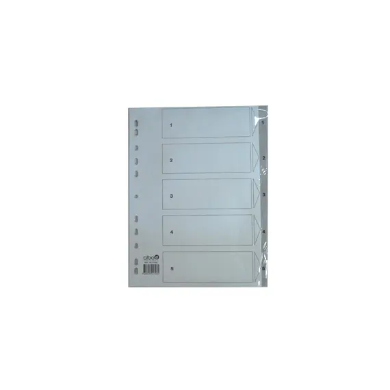 Separadores A4 Plásticos Numerados NEUTRAL (1 a 5) - Organização eficiente de documentos