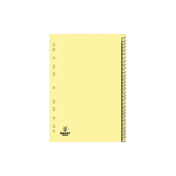 Separadores A4 Cartolina Numerados 1 a 31 - SMARTD | Organização de Documentos