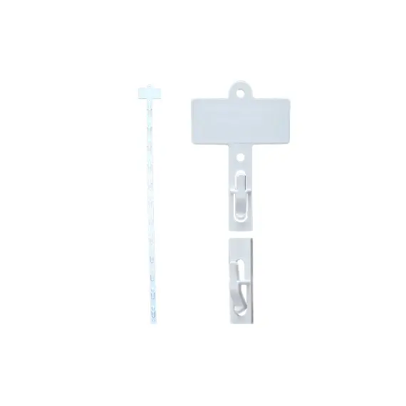 Tira Merchandising TM6 com Topo e 12 Ganchos H790 Branco | Organização para Loja