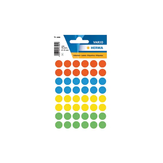 Etiquetas Redondas 13mm Sortido Herma1851 - Pack com 240 unidades | Loja online bluepixel.pt